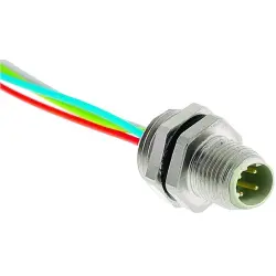Panel plug, M12, 4 pole, screw locking, straight, 21033711403