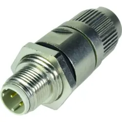 Plug, M12, 4 pole, IDC connection, screw locking, straight, 21033811425