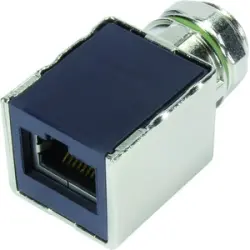 Adapter, M12 (4 pole, socket) to RJ45 (4 pole, socket), straight, 21033812401