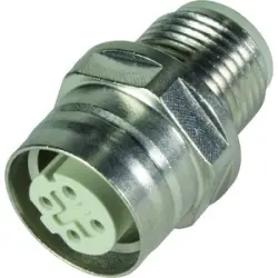 Adapter, M12 (4 pole, socket) to M12 (4 pole, plug), straight, 21033812403