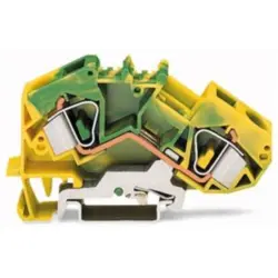 2-wire protective earth terminal, spring-clamp connection, 0.2-16 mm², 1 pole, 76 A, yellow/green, 783-607