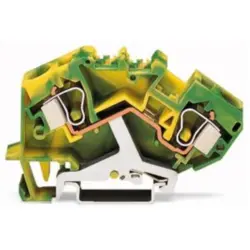 2-wire protective earth terminal, spring-clamp connection, 0.2-10 mm², 1 pole, 57 A, yellow/green, 784-607