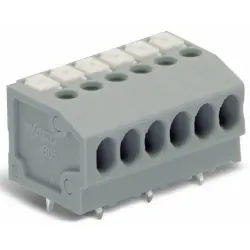PCB terminal, 2 pole, pitch 3.5 mm, AWG 24-16, 17.5 A, push-in cage clamp, gray, 805-102