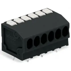 PCB terminal, 3 pole, pitch 3.5 mm, AWG 24-16, 17.5 A, push-in cage clamp, black, 805-303/200-604