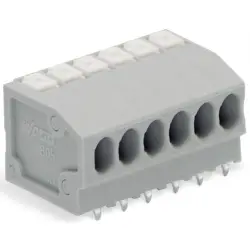PCB terminal, 14 pole, pitch 3.5 mm, AWG 24-16, 17.5 A, push-in cage clamp, gray, 805-364