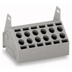 PCB terminal, 6 pole, pitch 5 mm, AWG 24-16, 10 A, push-in cage clamp, gray, 806-206