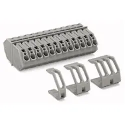 Terminal block, spring-clamp connection, 0.08-4.0 mm², 3 pole, 32 A, 4 kV, gray, 826-163