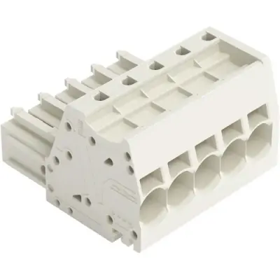 1-wire female connector, 5 pole, pitch 7.62 mm, light gray, 831-3105 - 1