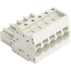 1-wire female connector, 5 pole, pitch 7.62 mm, light gray, 831-3105