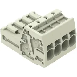 Pin header, 4 pole, pitch 5 mm, straight, light gray, 831-3204