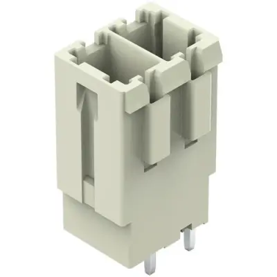 Pin header, 2 pole, pitch 7.62 mm, straight, light gray, 831-3602 - 1