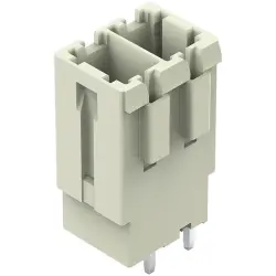 Pin header, 2 pole, pitch 7.62 mm, straight, light gray, 831-3602