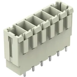 Pin header, 6 pole, pitch 7.62 mm, straight, light gray, 831-3606