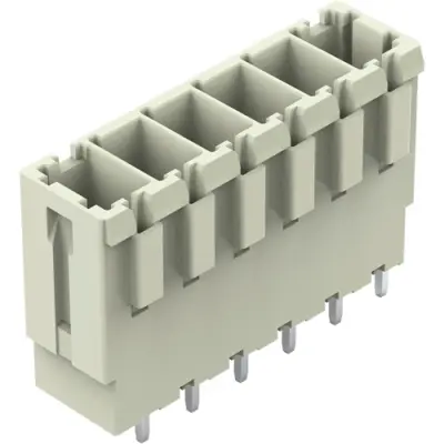 Pin header, 6 pole, pitch 7.62 mm, straight, light gray, 831-3606 - 1