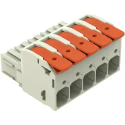 Socket header, 5 pole, pitch 10.16 mm, straight, gray, 832-1105
