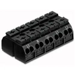 4-wire device connection terminal, 5 pole, pitch 12 mm, 0.5-4.0 mm², AWG 20-12, 32 A, 500 V, push-in, 862-8505