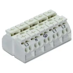 4-wire device connection terminal, 5 pole, pitch 12 mm, 0.5-4.0 mm², AWG 20-12, 32 A, 500 V, push-in, 862-8625