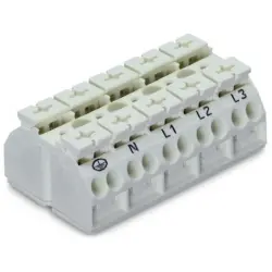 4-wire device connection terminal, 5 pole, pitch 12 mm, 0.5-4.0 mm², AWG 20-12, 32 A, 500 V, push-in, 862-9605