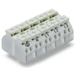 4-wire device connection terminal, 5 pole, pitch 12 mm, 0.5-4.0 mm², AWG 20-12, 32 A, 500 V, push-in, 862-9615