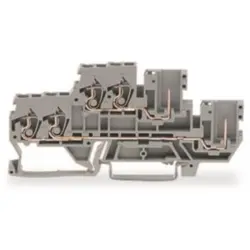 2-wire/1-pin double-level basic terminal, spring-clamp connection, 0.08-2.5 mm², 2 pole, 16 A, 6 kV, gray, 870-1131