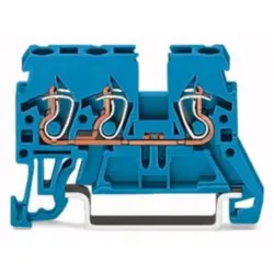 3-wire feed-through terminal, spring-clamp connection, 0.08-2.5 mm², 1 pole, 24 A, 6 kV, blue, 870-684