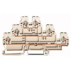 Protective conductor/feed-through/feed-through terminal block, spring-clamp connection, 0.08-2.5 mm², 3 pole, 24 A, light gray, 870-957/999-950