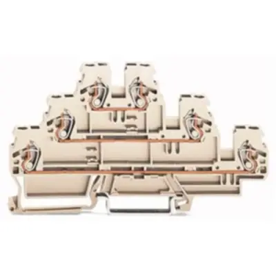Protective conductor/feed-through/feed-through terminal block, spring-clamp connection, 0.08-2.5 mm², 3 pole, 24 A, light gray, 870-957/999-950 - 1
