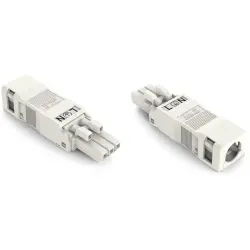 Socket, 3 pole, cable assembly, push-in, 0.25-1.5 mm², white, 890-123