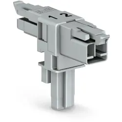 T connector, 2 pole, gray, 890-1601