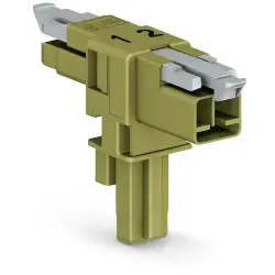 T connector, 2 pole, light green, 890-1602
