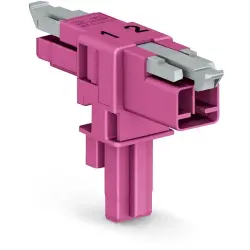 T connector, 2 pole, pink, 890-1603