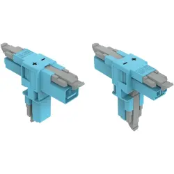 T connector, 2 pole, blue, 890-1620