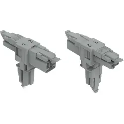 T connector, 2 pole, gray, 890-1701