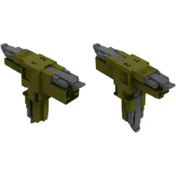 T connector, 2 pole, gray, 890-1702