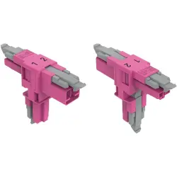 T connector, 2 pole, gray, 890-1703