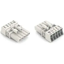 Socket, 5 pole, push-in, 0.25-1.5 mm², white, 890-225