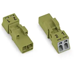 Plug, 2 pole, push-in, 0.25-1.5 mm², green, 890-272