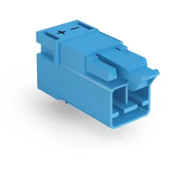 Plug, 2 pole, snap-in, spring-clamp connection, blue, 890-3112/011-000
