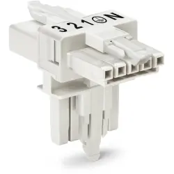 T connector, 5 pole, white, 890-672