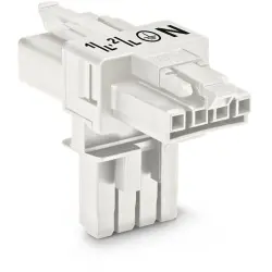 T connector, 4 pole, white, 890-676
