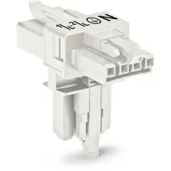 T connector, 4 pole, white, 890-677