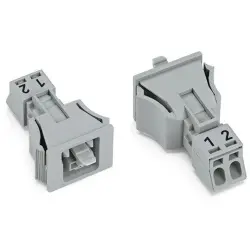 Socket, 2 pole, snap-in, push-in, 0.25-1.5 mm², gray, 890-742