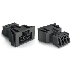Socket, 4 pole, snap-in, push-in, 0.25-1.5 mm², gray, 890-744