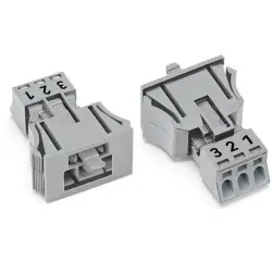 Plug, 3 pole, snap-in, push-in, 0.25-1.5 mm², gray, 890-753
