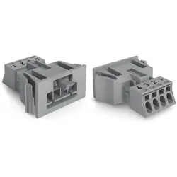 Plug, 4 pole, snap-in, push-in, 0.25-1.5 mm², gray, 890-754
