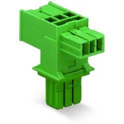T connector, 2 pole, green, 893-1606