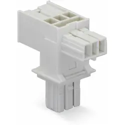 T connector, 2 pole, light gray, 893-1656