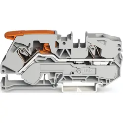 2-wire feed-through terminal, spring-clamp connection, 0.5-16 mm², 1 pole, 76 A, 8 kV, gray, 2116-1201