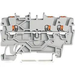 3-wire feed-through terminal, spring-clamp connection, 0.14-1.5 mm², 1 pole, 13.5 A, 8 kV, gray, 2200-1301