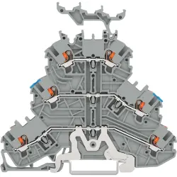 Shield conductor/feed-through/feed-through terminal block, spring-clamp connection, 0.14-1.5 mm², 3 pole, 13.5 A, 6 kV, gray, 2200-3248